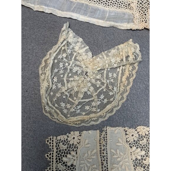 Victorian-Era Antique Lace Garments Set - Bibs Yokes & Panels - Picture 5 of 16